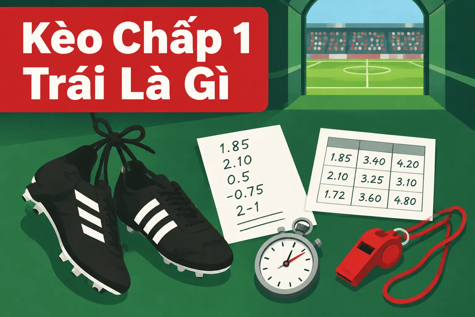 Kèo chấp 1 trái còn được gọi là kèo chấp hoặc kèo châu Á - kèo chấp 1 trái là gì
