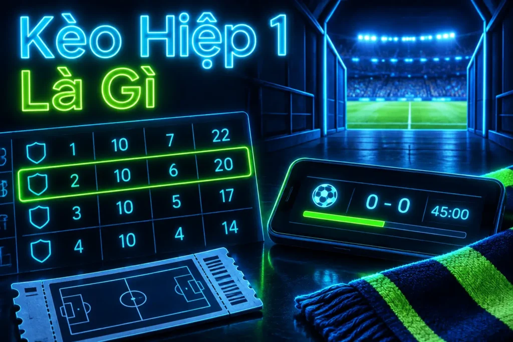 Kèo hiệp 1 là hình thức đặt cược chỉ tính kết quả trong 45 phút thi đấu chính thức của hiệp đầu tiên - kèo hiệp 1 là gì